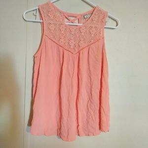 Coral lace shirt